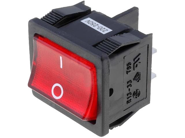 Intrerupator basculant, ON-OFF, 6A, 4 pini, DPST,orificiu montare 19.6x22.2mm, RS1333BBR2N2