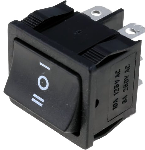 Intrerupator basculant, ON-OFF-ON, 6A, SPDT, orificiu montare 19.6x22.2mm, RS1333DBB7