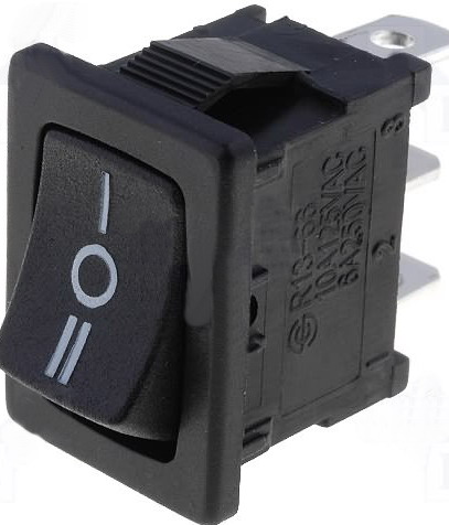 Intrerupator basculant; ON-OFF-ON, 10A, 3 pini, SP3T, orificiu montare 19.4x13mm, RS1366DBB7