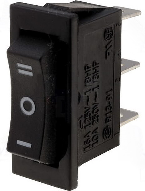 Intrerupator basculant monostabil; (ON)-OFF-(ON), 10A, 3 pini, SP3T,orificiu montare 30.2x11.2mm, RS1391IBB7