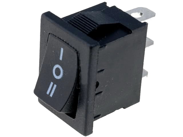 Comutator basculant, ON-OFF-ON, 3A, 3 pini, SP3T, orificiu montare 19.2x13mm, RSM103A2C0BK