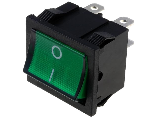 Comutator basculant; ON-OFF, 6A, 4 pini, DPST, orificiu montare 22x19.5mm, RSSM2014C3GN