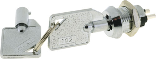 Intrerupator cu cheie, SPST, OFF-ON, 2 PINI, orificiu montare 12mm, S-1091B-2