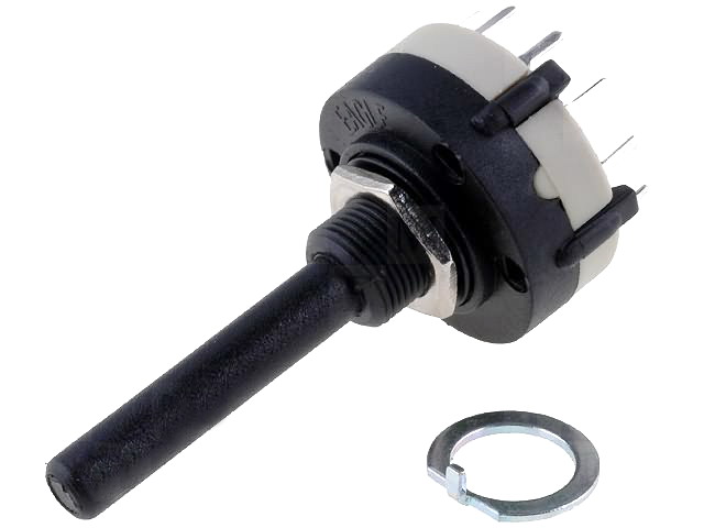 Comutator rotativ, 12 pozitii, BBM, orificiu montare Ø26mm, SR26NS1112PM10