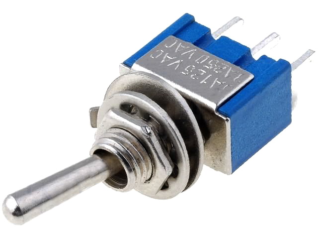 Intrerupator basculant, (ON)-OFF-(ON), 3 pini, 5A, orificiu montare 6.8mm, T8014A-SECQ-EH, SALECOM