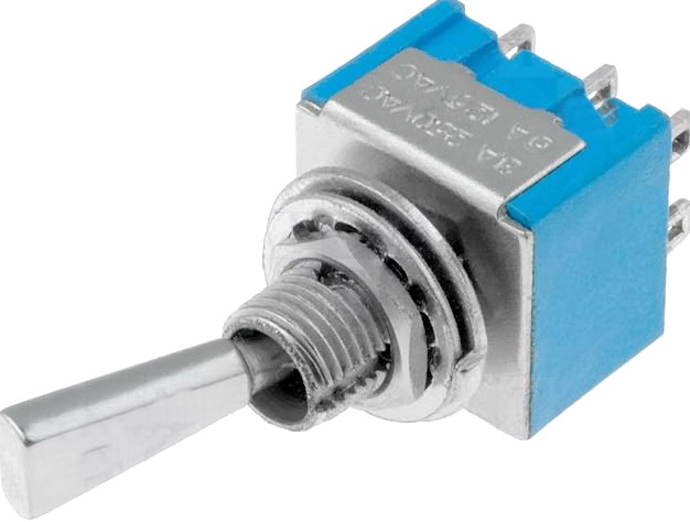 Intrerupator basculant, DP3T, ON-OFF-ON, 3A, 6 pini, DP3T, orificiu montare 6mm, TSM203F1