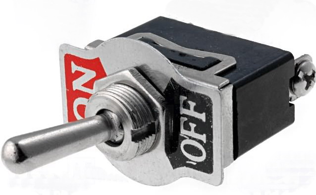 Intrerupator basculant, ON-OFF, 15A, 2 pini, SPST,orificiu montare 12.2mm, TSP101AAA1