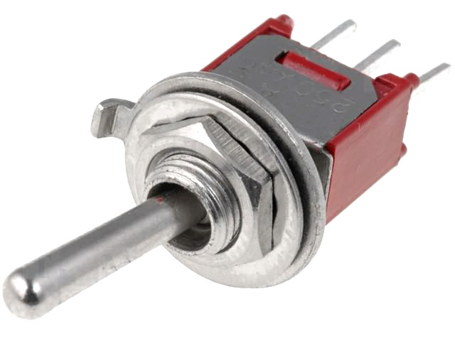 Intrerupator basculant, ON-ON, 1A, 3 pini, SPDT, orificiu montare Ø5mm, terminale pcb, TSSM1022A2