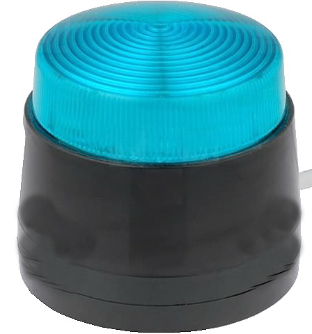 Baliza 24VDC, pulsatorie, albastru, IP67, X75-24-03