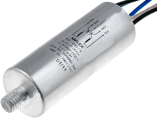 Filtru deparazitare, supresor, filtru alimentare; 0.27uF, 5A; 250VAC, 5 fire, FP-250/5