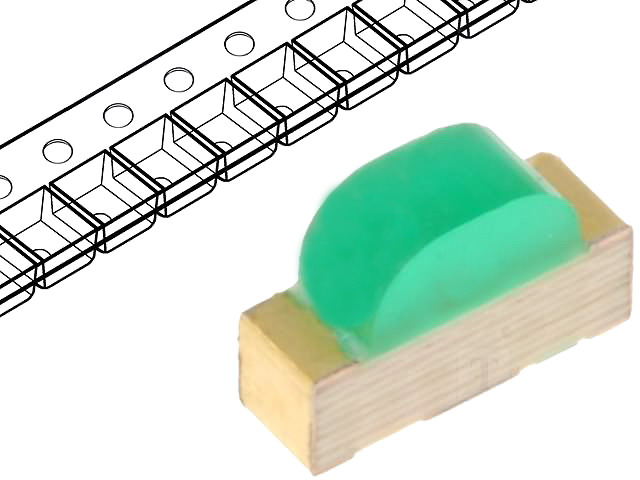 LED; SMD; 1104; verde; 3,2÷12,5mcd; 3x2x1mm; 120°; 2,2÷2,5V; 20m, KPA-3010SGD