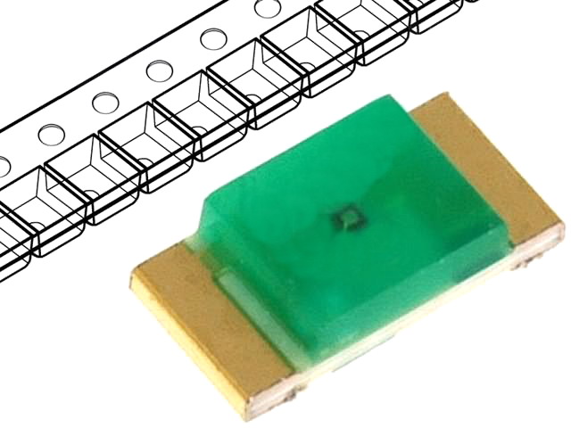 Led SMD, verde, 1206, 3.2 x 1.6mm, KPT-3216SGD