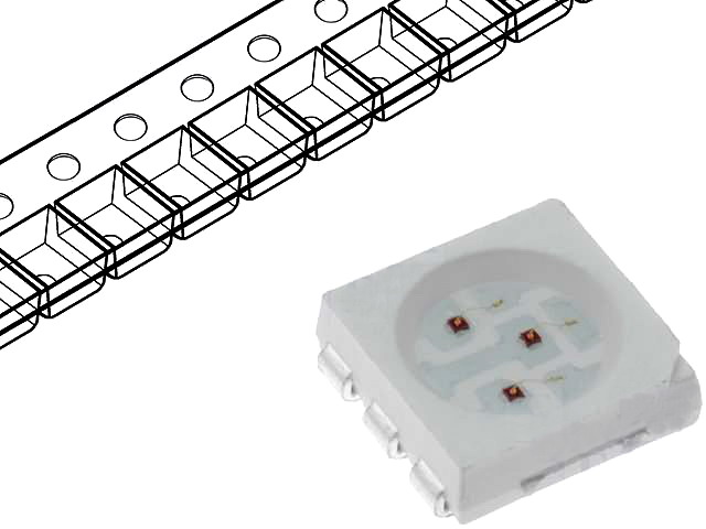 LED SMD, RGB, 3x20mA, 5050, OF-SMD5060RGB-W