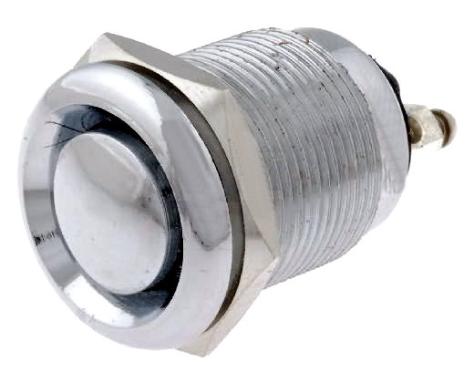 Intrerupator antivandal OFF-(ON), monostabil, SPST-NO, M19, orificiu montare Ø19mm, PS28B-3