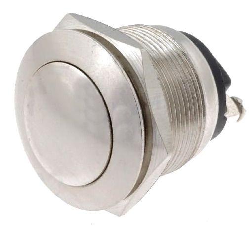 Intrerupator antivandal, OFF-(ON), IP40, 2A, M22, orificiu montare Ø19mm, PS28B