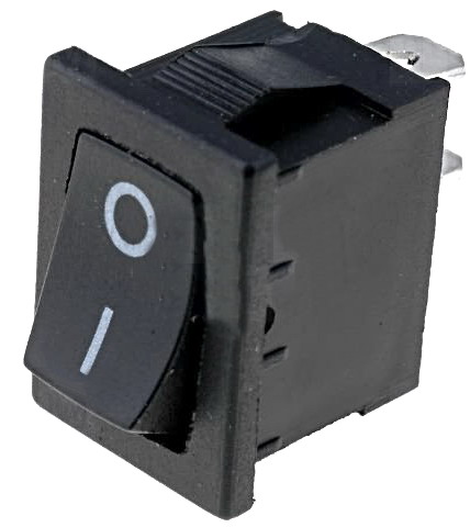 Intrerupator basculant; ON-OFF, 10A, 2 pini, SPST, orificiu montare 19.2x13mm, RSM101A2C3BK