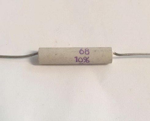 Rezistenta 68R, 2W, ceramica, bobinata, 68R, 10%, R2W-68-10%
