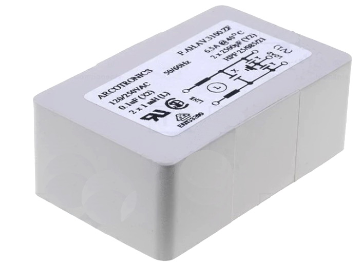 Filtru de retea, anti-interferente, 6.5A, PCB, Cx, Cy, FIL3100, KEMET