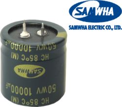 4700uF/40V, Condensator electrolitic, 22x40mm, RM10, SAMHWA