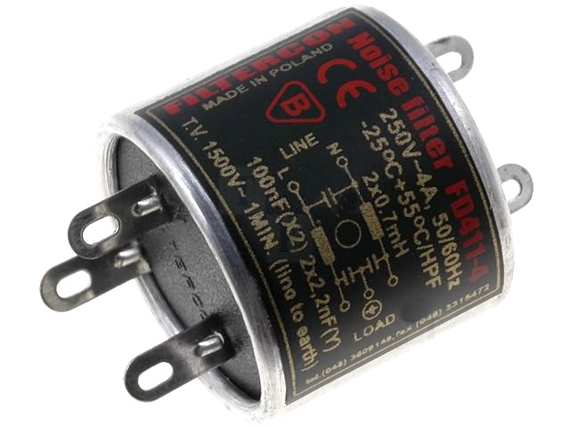 Filtru de retea, 250V, 4A, FD411-4