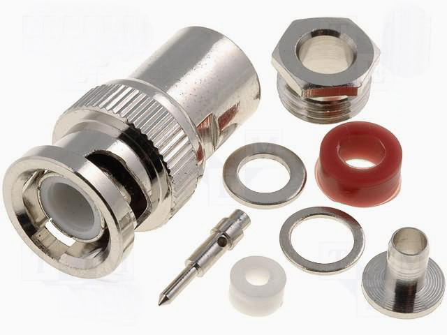 Mufa BNC, dreapta, 50 ohmi, insurubare, RG58, BNC-203