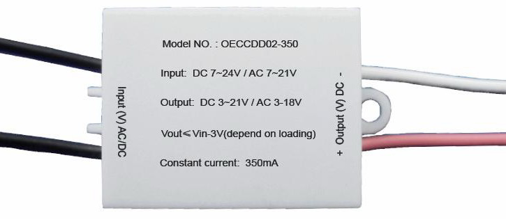 Sursa alimentare, leduri, DC-DC, 300mA, 3-21V, OECCDD02-300