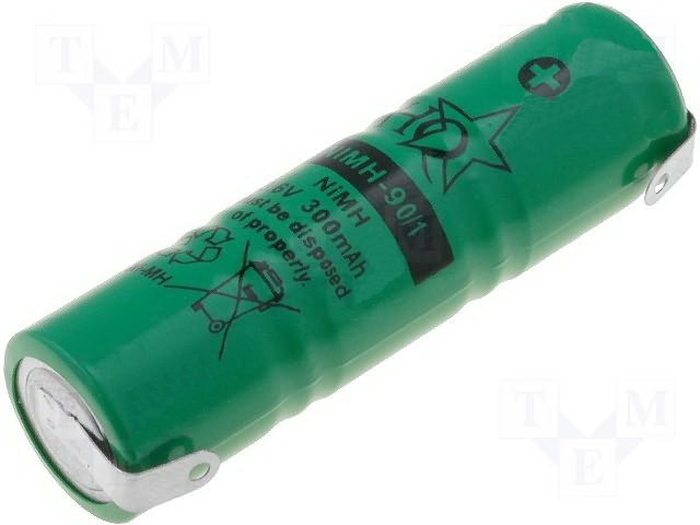 Acumulator Ni-MH, 3,6V; 300mAh;14x50mm,  ACCU-100/3