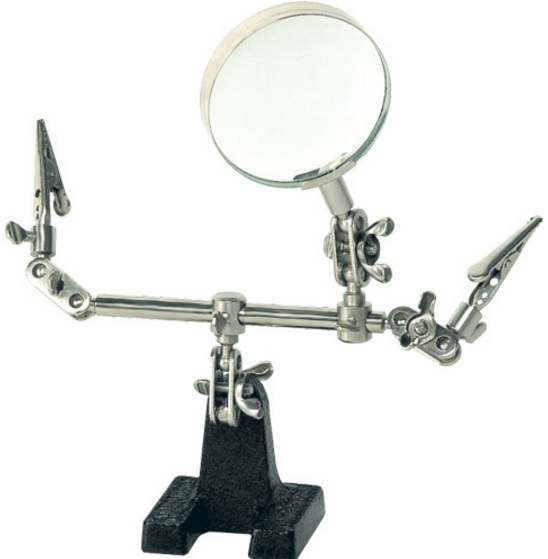 Suport pcb, cu lupa, lentila 60mm, 2 articulatii, elemente fixare, D00269, DURATOOL