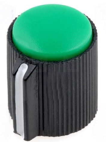 Buton plastic potentiometru Verde 6mm KK-14