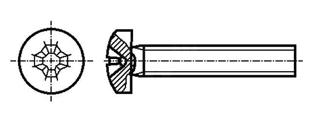 Surub M4x16, cap cilindric Phillips zincat, B4X16/BN384