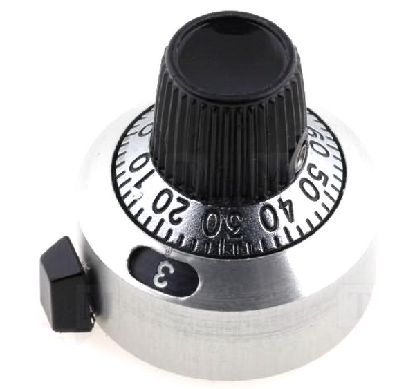 Buton demultiplicator multitura, 22.2mm, 15 rotatii, G-16-1-11, VISHAY