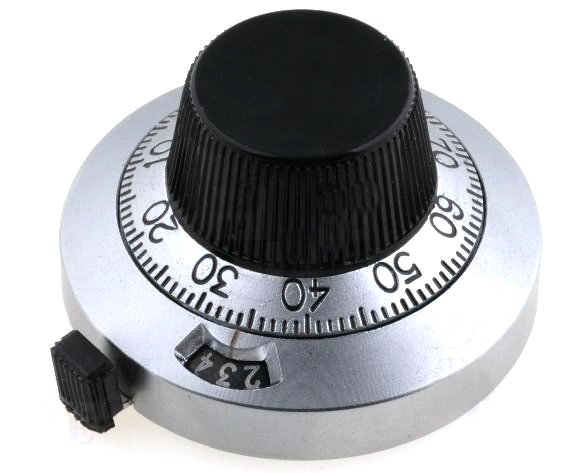 Buton demultiplicator multitura, 46mm, 15 ture, ax 6.35mm, 21A11B10, VISHAY