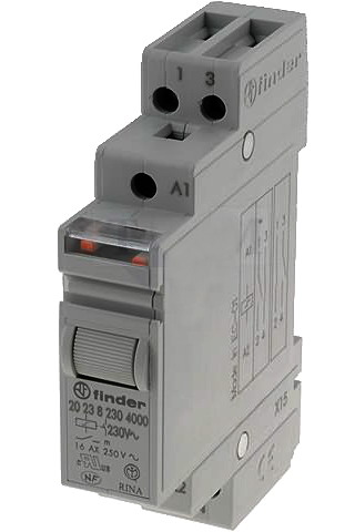 Releu bistabil, 230VAC, RELEU PAS CU PAS, SPST-NO, SPST-NC, 16A, 20.23.8.230.000, Finder