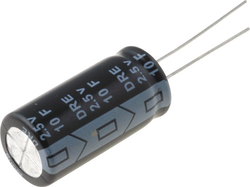 Condensator backup, 22F, 2.5V, RM7.5, DRE22/2.5
