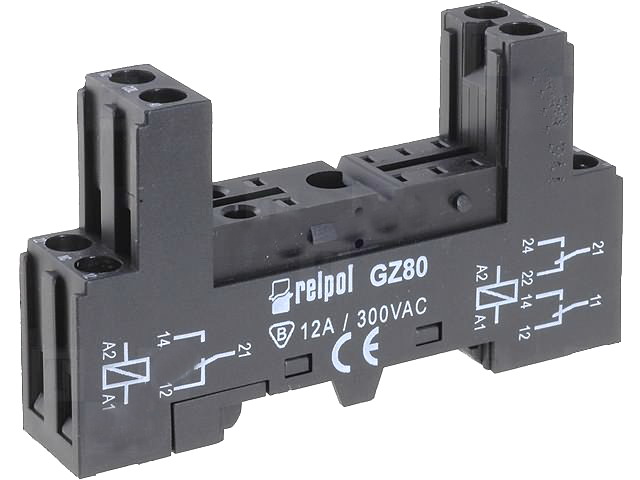 Soclu releu 8 pini, RM84, RM85, RM87, DIN, GZ80