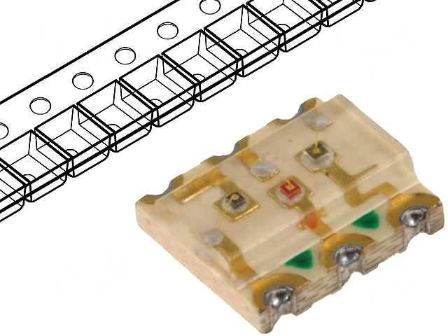 LED SMD, RGB, 3.2X2.3mm, KPF-3236SRSGMBC
