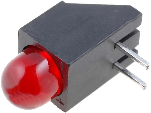 LED 5mm, rosu, in montura, 2.2-2.5V, PCB, L-1503CB/1ID