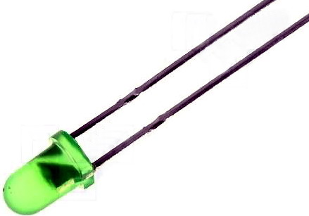 LED 12V, 3mm, verde, 8-20MCD, L-934GD-12V