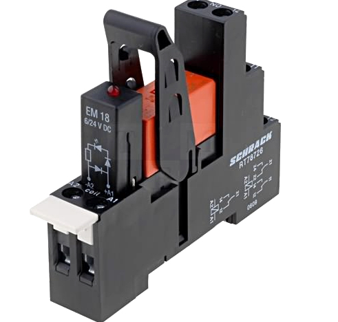 Releu: 24VDC, intermediar; DPDT; Ubobină: 24VDC; 8A, SOCLU SINA, RT4S4LC4