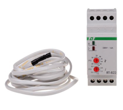 Termostat +30/+60C, incalzire, racire, comanda ventilator, 16A, 230VAC, RT-822