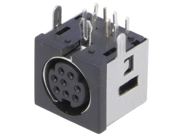 Soclu 8 pini, MINI DIN, PCB MDC-208,
