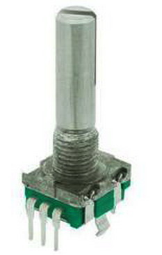 Encoder 11mm, vertical, 15imp/30pos, switch, STEC11B03, ALPS