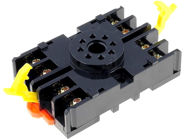 Soclu releu 8 pin, soclu rotund, sina, DIN RAIL, MP005289, MULTICOMP