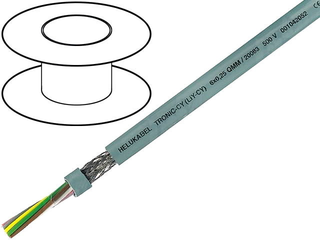 Cablu 4 fire, ecranat, 4x0.14mm2, 500V, LIYCY4X0.14, HELUKABEL