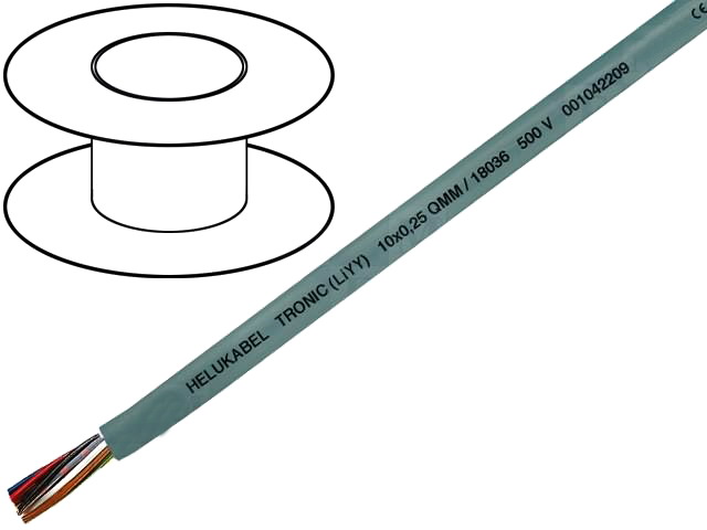 Cablu 6x0.14mm2, gri, 300V, LIYY/6x0.14, TECHNOKABEL