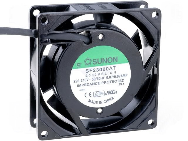 Ventilator 230V, 80x80x25mm, 2 fire, SF23080AT2082HSL, Sunon