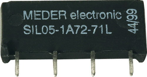 Releu reed, slim, 12V, SPTS-NO, 1.25A, SIL12-1A72-71L , MEDER