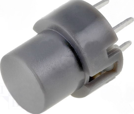 Push buton, gri, OFF-(ON), PCB, KS01-BV-GREY