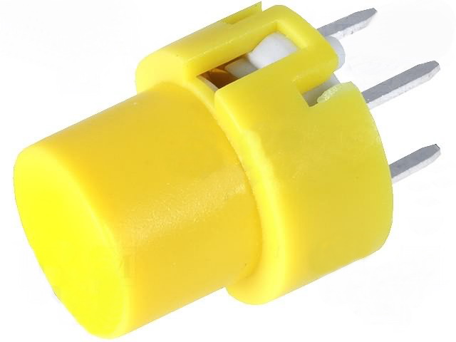 Push buton, galben, OFF-(ON), PCB, KS01-BV-YELLOW