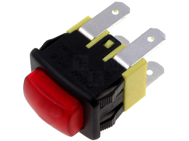 Push buton, ON-OFF, 16A, 4 pini, DPST, orificiu montare 19.2x12.9mm, PS5210PGBRS